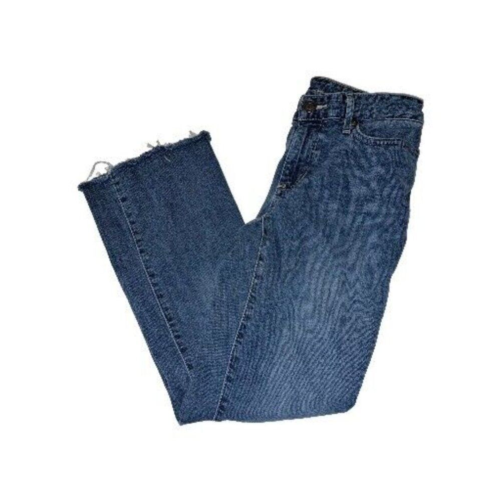 EDDIE BAUER Women's SIZE 2 Truly Straight Bootcut Jeans 26x26 Raw Hem